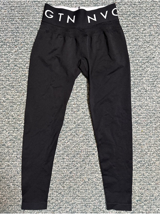 NVGTN Pants - NVGTN Black High-Waist Athletic Workout Gym Leggings Pants Branded Waistband